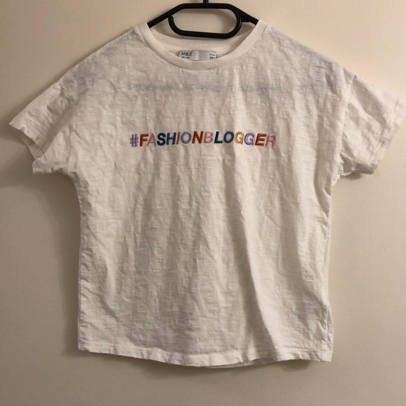 M&S #FASHIONBLOGGER White T-shirt - Picture 1 of 5